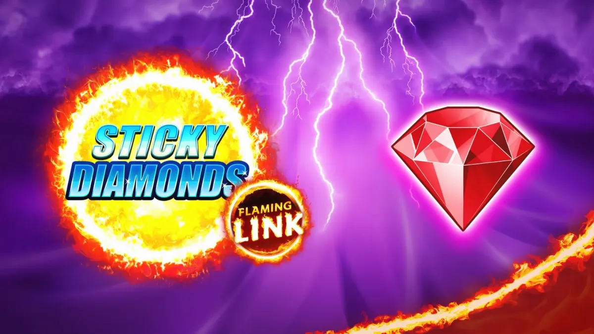 Sticky Diamonds Flaming Link slot machine interface